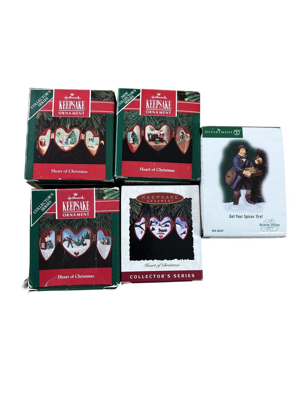Hallmark Keepsake Ornament Heart Of Christmas Lot Of 5 Red Collector's Series